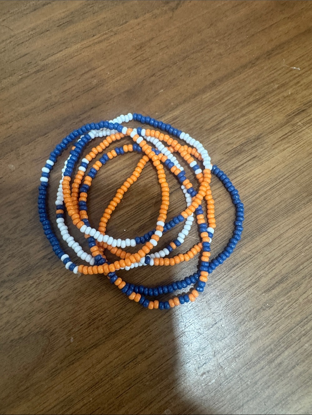 Ink + Alloy - Blue, Orange & White Game Day Bracelet Stack